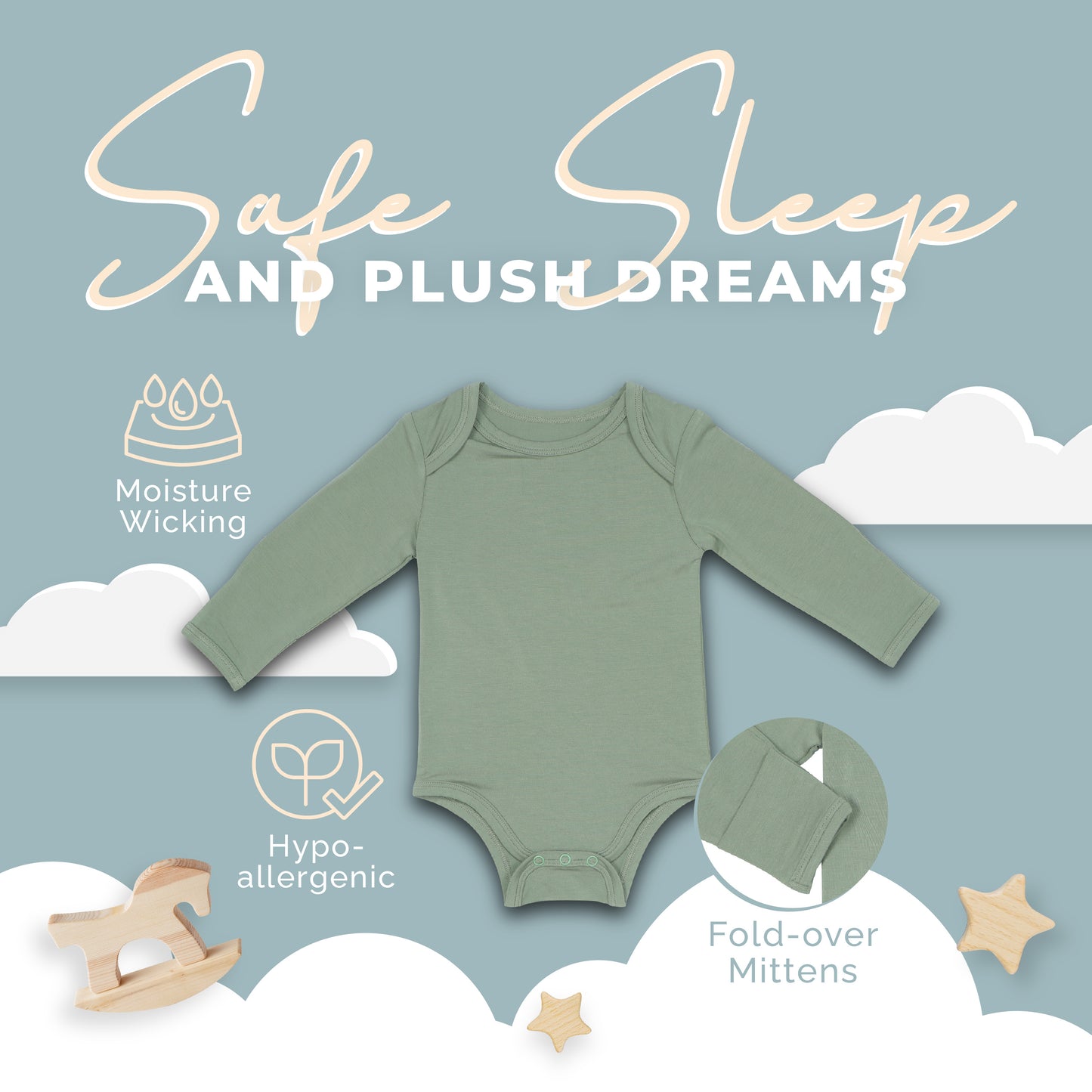 Long Sleeve Basil Onesie 12-18