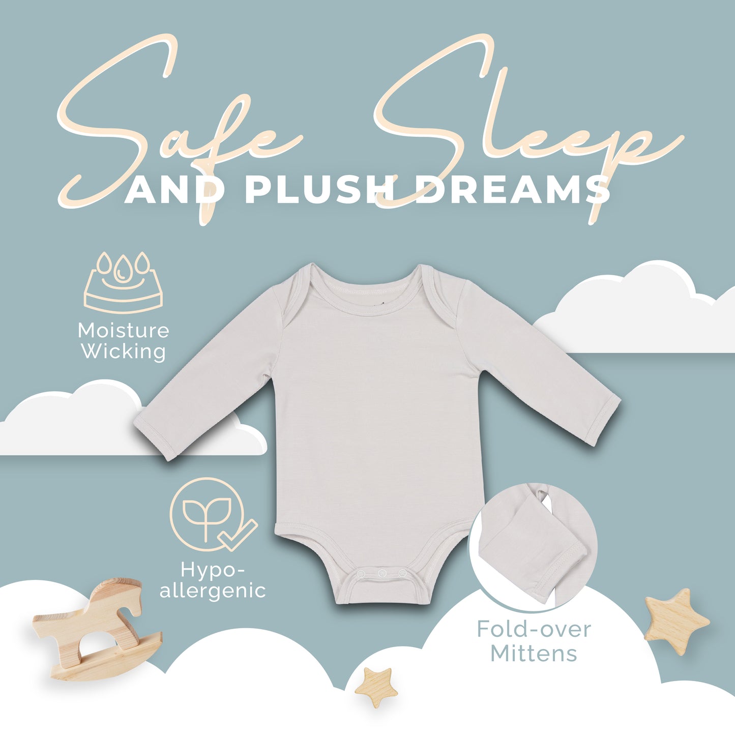 Long Sleeve Bone Onesie 18-24