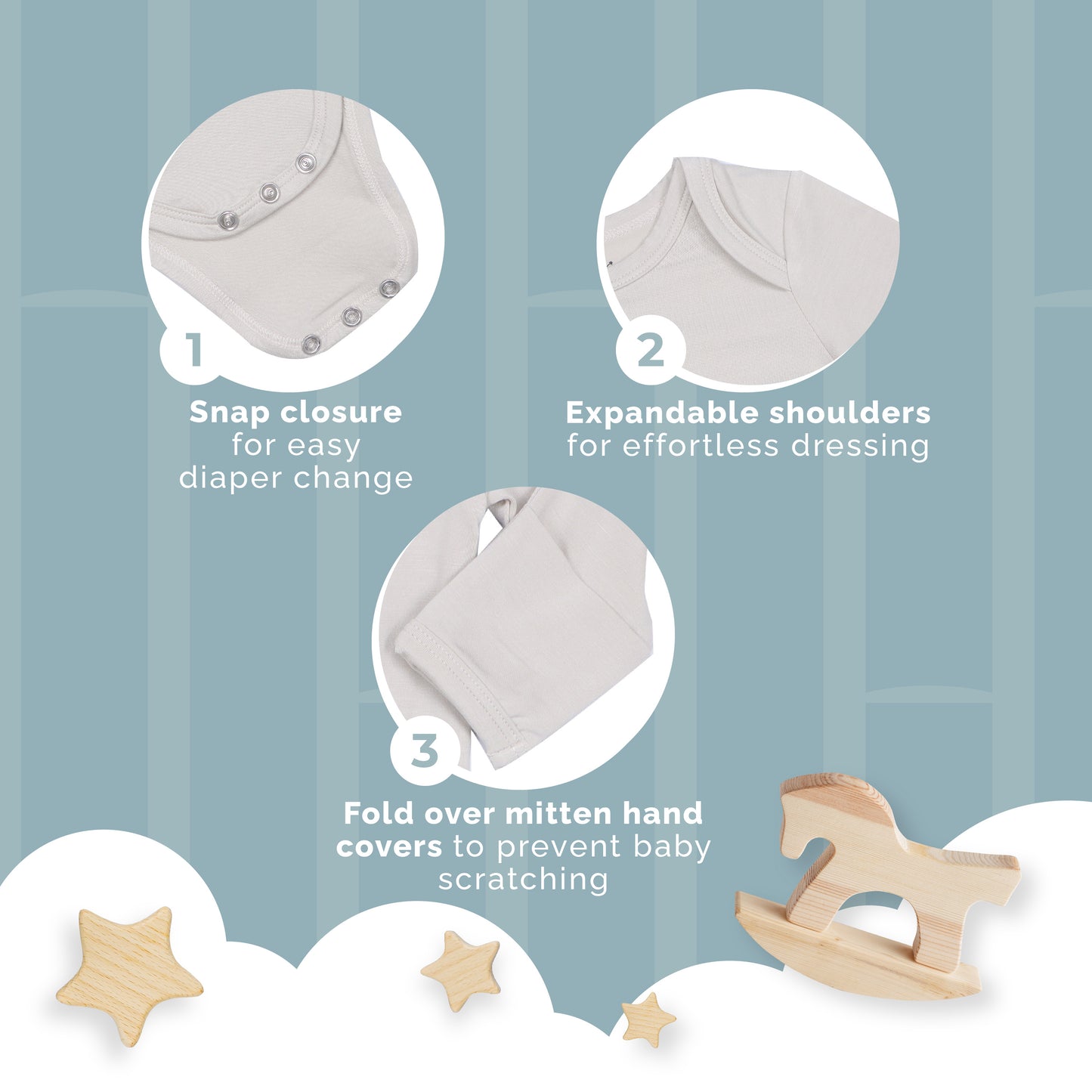 Long Sleeve Bone Onesie 18-24