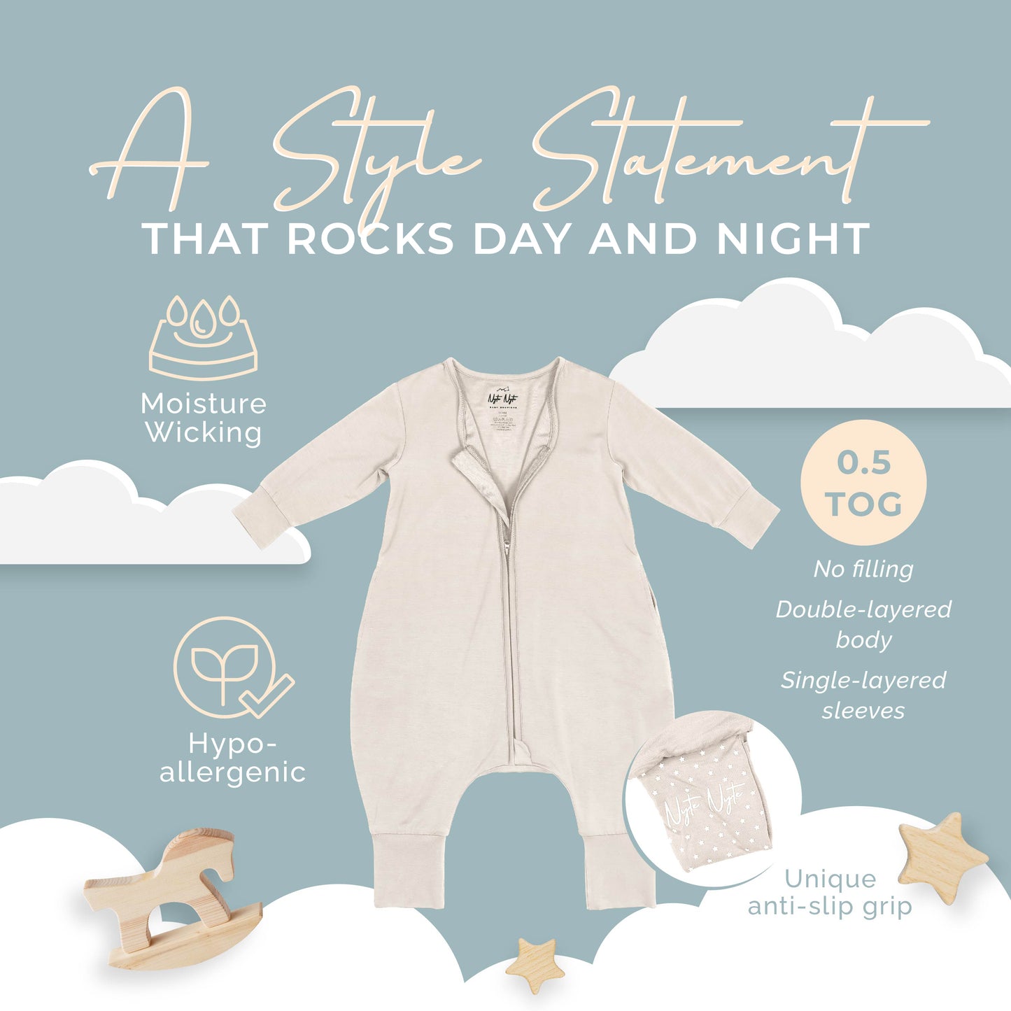 Nyte Nyte 0.5 SnuggleSack Romper + Colors