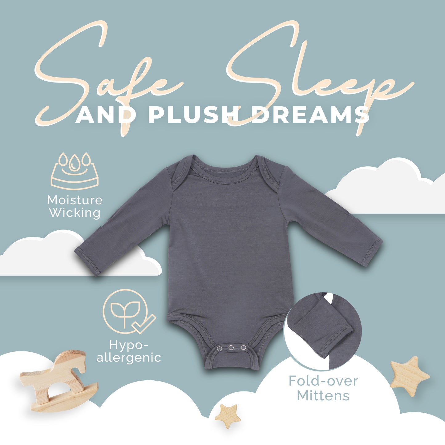 Long Sleeve Gray Onesie 12-18