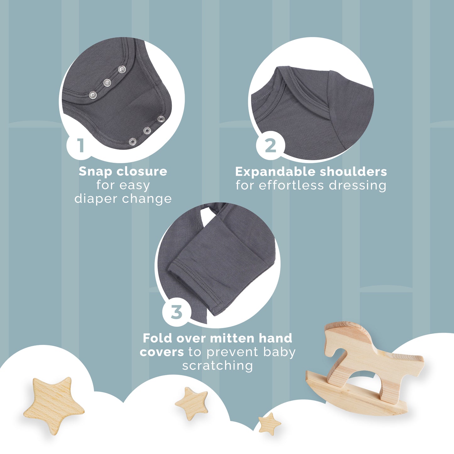 Long Sleeve Gray Onesie 12-18