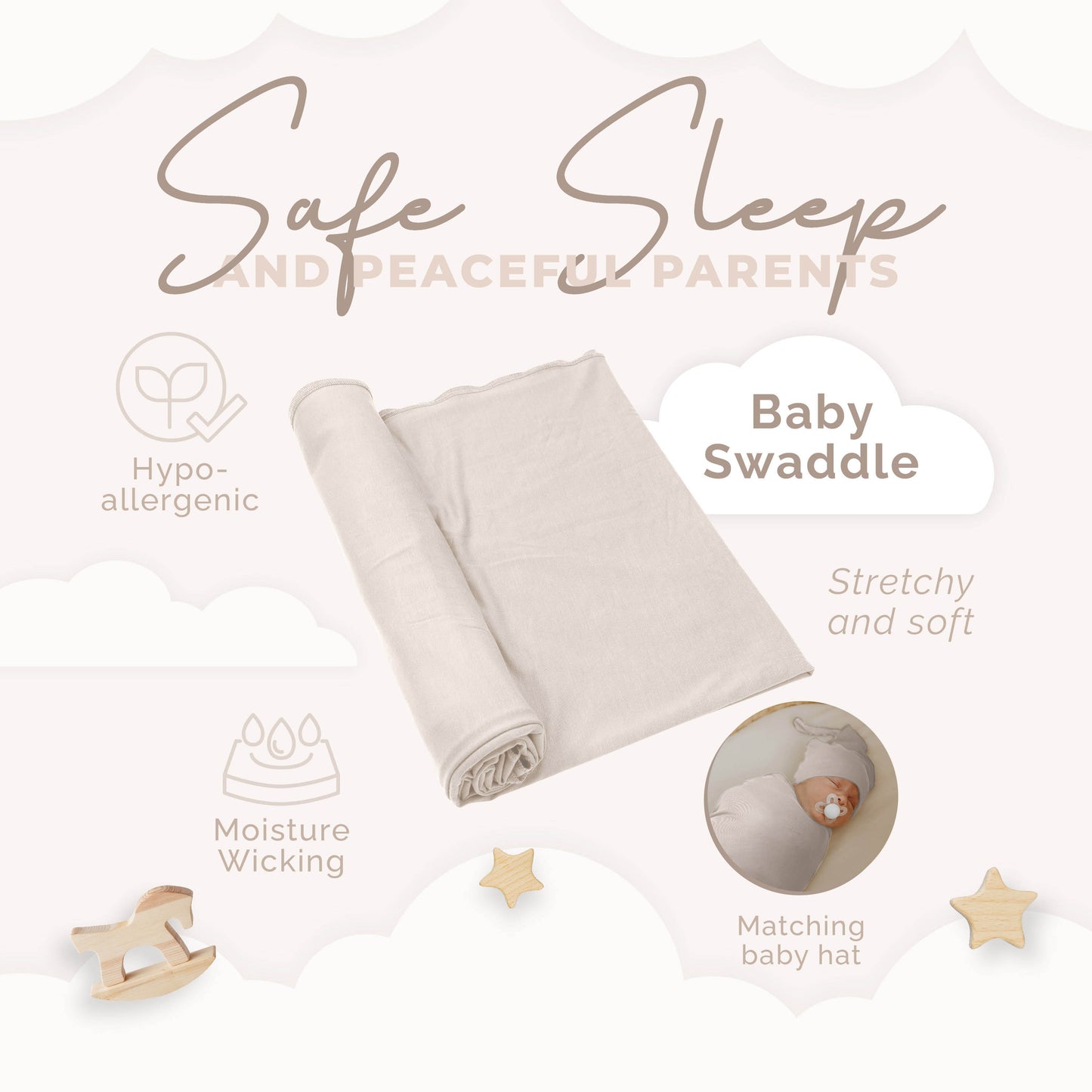 Baby Swaddle Blanket + hat