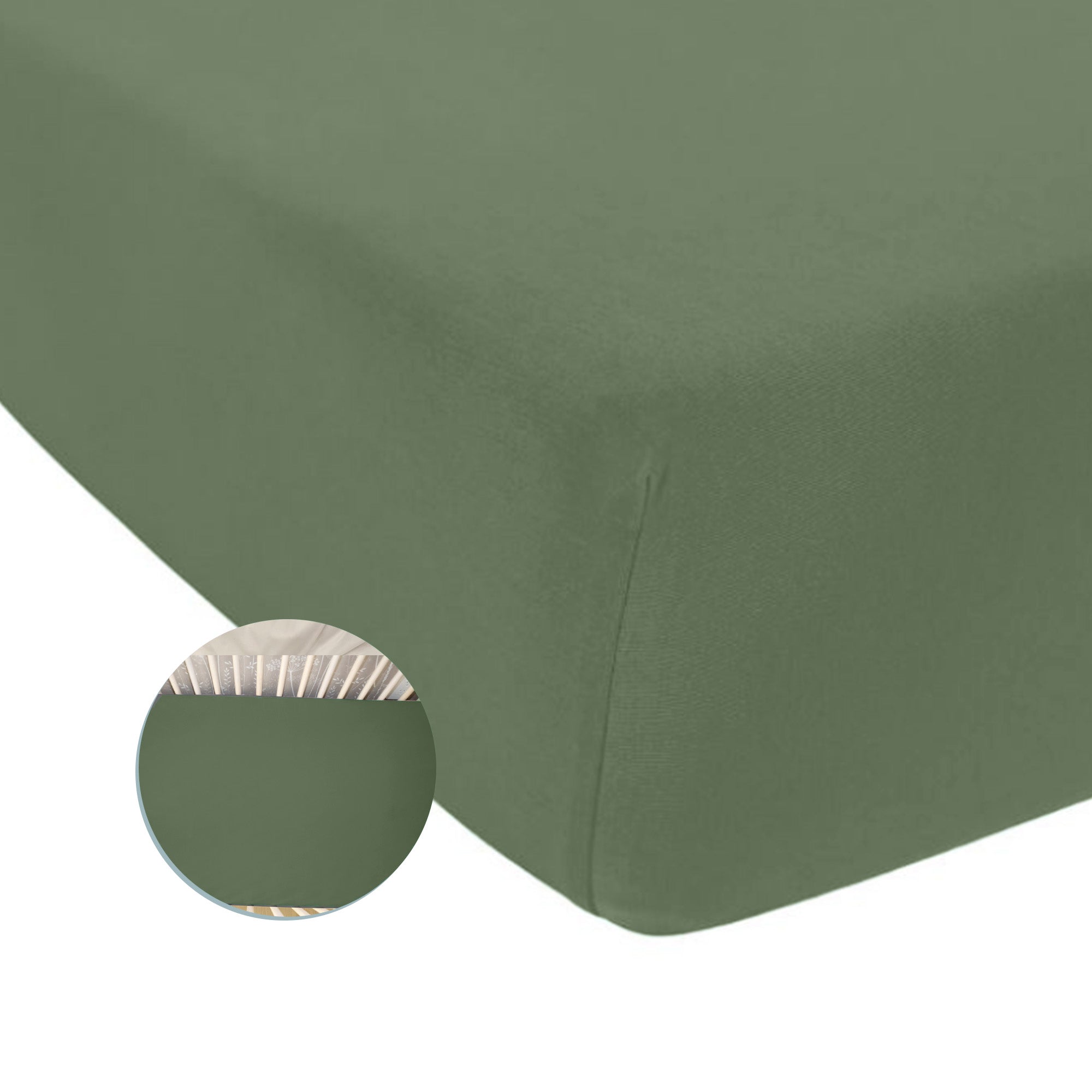 Green fitted outlet crib sheet